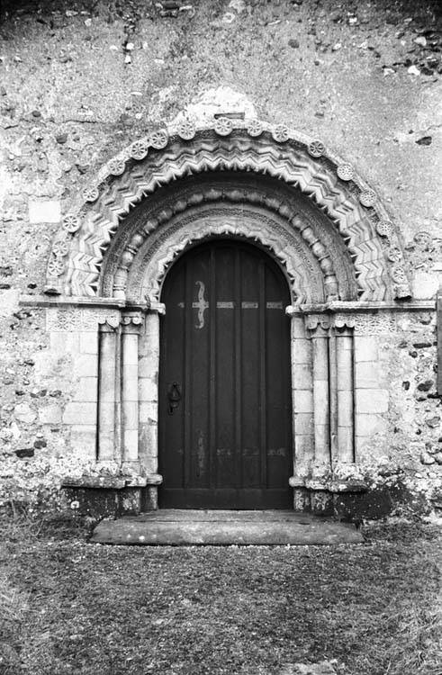 Hales St Margaret's church Norman N door (2) 09.03.1940